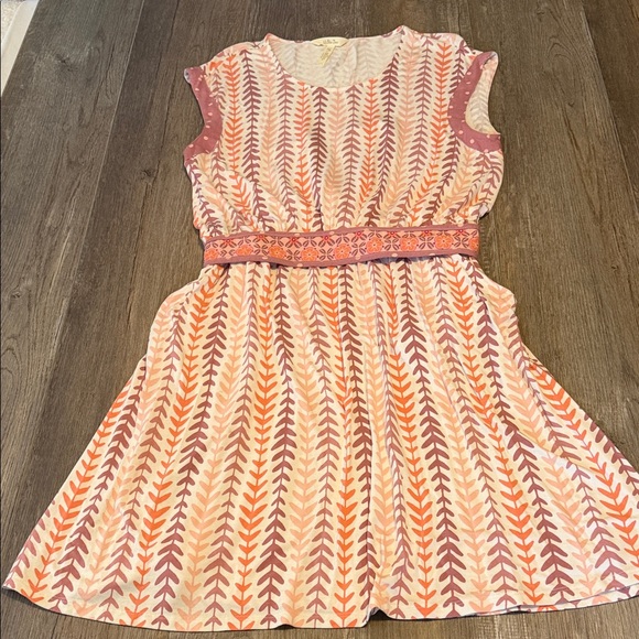 Matilda Jane Dresses & Skirts - Matilda Jane Pink & Orange Patterned Belted Dress